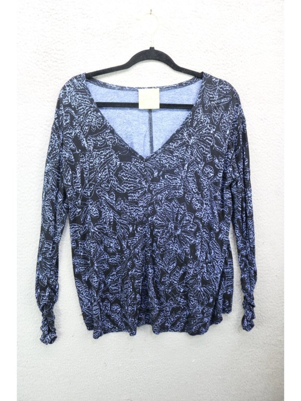 Free People Long Ruched Sleeve Cropped Back Linen Blend Top-PXS-BOHO-Whimsigoth